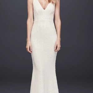 David’s Bridal All Over Sequined wedding dress